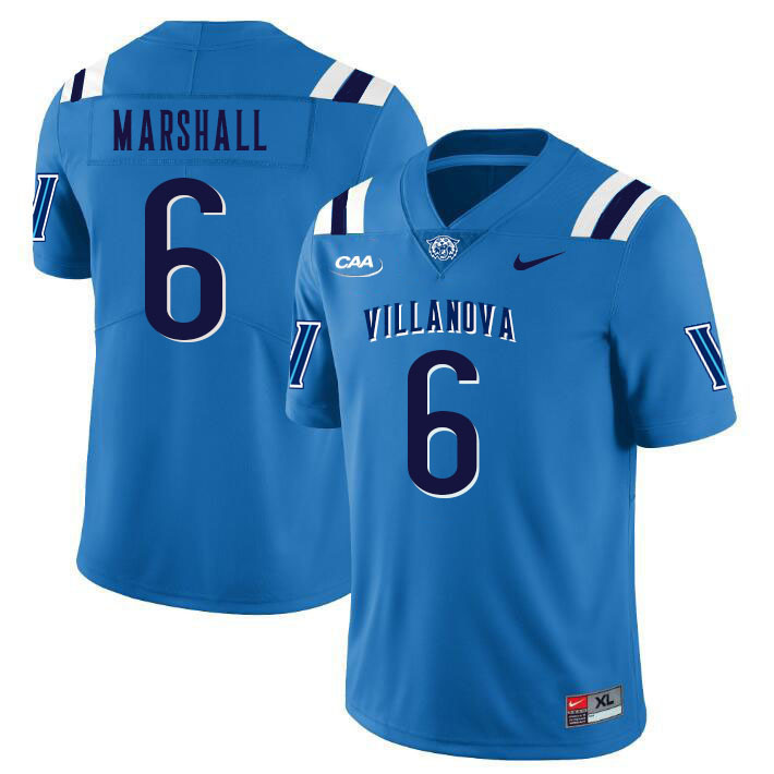 Men #6 Devon Marshall Villanova Wildcats College Football Jerseys Stitched Sale-Light Blue